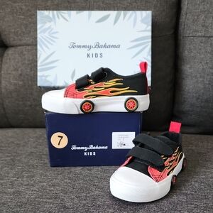 Tommy Bahama Kids Black and Red Flame Sneakers